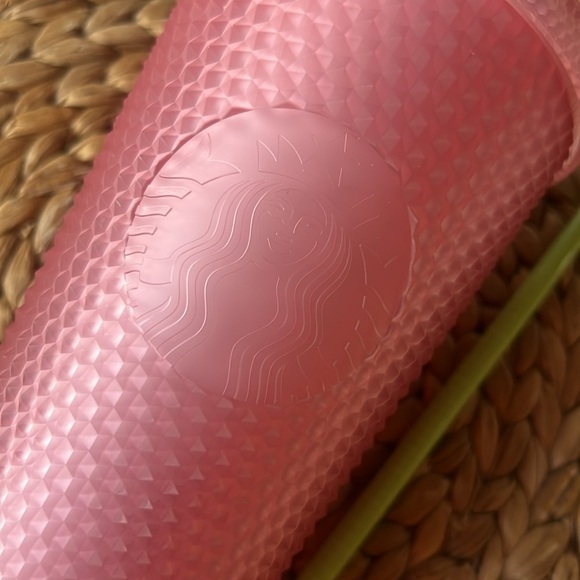Starbucks Pink Textured Tumbler with Green Straw - Picture 2 of 5